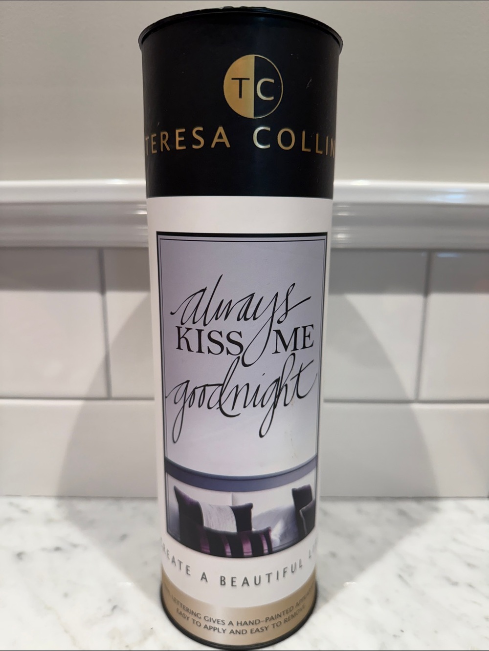 Kiss Black & White 'Always Kiss Me Goodnight' Wall Accent